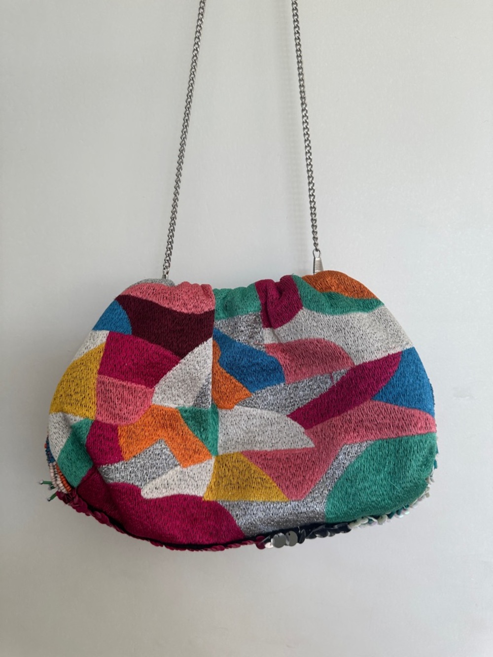 Parfois Beaded Multicolor Patchwork Evening Bag - used in very good condition - Picture 3 of 6